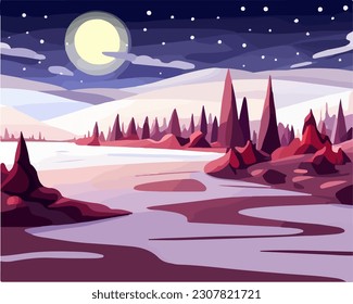 Abstract outdoor natural background, beautiful landscape colorful painting in watercolor style, vector EPS 10 illustration 