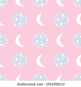 Abstract Outer space vector seamless pattern on pink