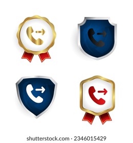 Abstrakte Outgoing Call-Badge- und Label-Kollektion kann für Geschäftsdesigns, Präsentationen oder alle geeigneten Designs verwendet werden.