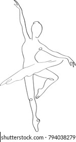 Abstract outline ballerina illustration