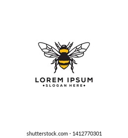 An abstract outline bee logo, simple and modern