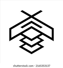 Resumen Esquema Abeja Ilustraciones de vectores de plantillas de diseño de logotipo moderno