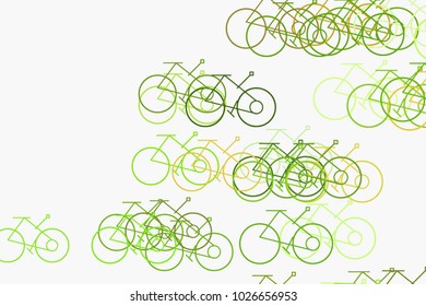 Abstract outline of bicycle generative art background. Cartoon style vector.