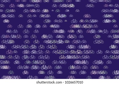 Abstract outline of bicycle generative art background. Cartoon style vector.