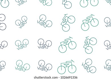 Abstract outline of bicycle generative art background. Cartoon style vector.