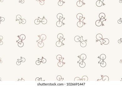 Abstract outline of bicycle generative art background. Cartoon style vector.