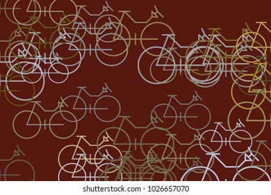 Abstract outline of bicycle. Good for web page, wallpaper, graphic design, catalog, texture or background. Cartoon style vector.