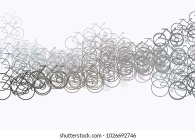 Abstract outline of bicycle illustrations background. Cartoon style vector.