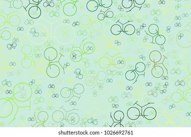 Abstract outline of bicycle illustrations background. Cartoon style vector.