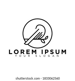 abstract outline bird logo design inspirations