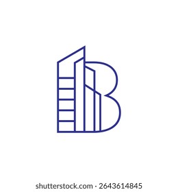 Estrutura de tópicos abstrata e letra B Logo Design 002