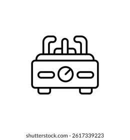 Abstract outline drawing of complex chemical or industrial machine object