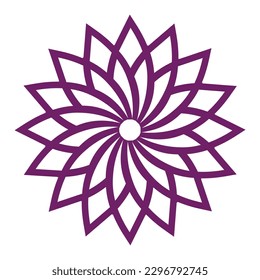 Abstract outline flower in the shape of a circle