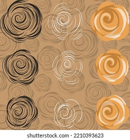 abstract outline flowers , vector flower, black and white outline flowers