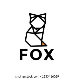 abstract outline fox logo design idea