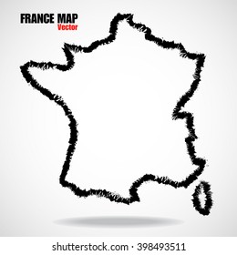 Abstract outline of France map - vector illustration