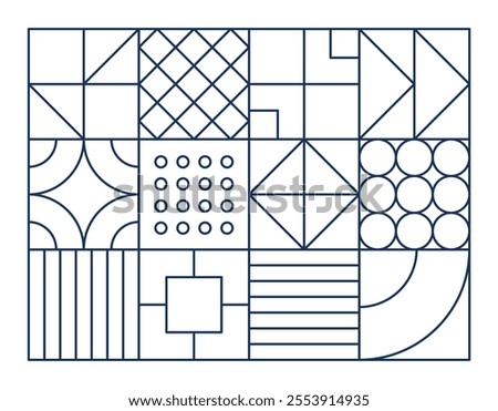 Abstract outline geometric background blue