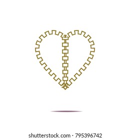 abstract outline heart love icon logo symbol illustration isolated on white background