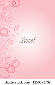 Abstract outline heart shape with bubble on pink background for decoration on Valentine's day.