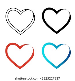 Abstract Outline Heart Silhouette Illustration