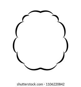 Abstract Outline of Human Brain, Simple Black and White Medical Drawing