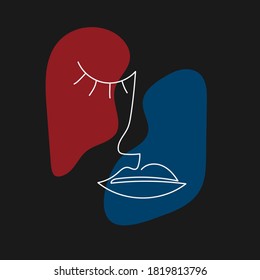 Abstract outline of human face. Sketch, doodle. Modern vector illustration.