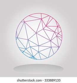 Abstract Outline Low Poly Sphere.