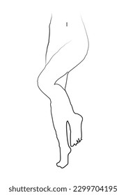 Esbozo abstracto de la parte inferior del cuerpo femenino delgado
