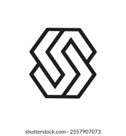 An abstract outline monogram S logo in black on a white background