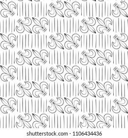 Abstract outline nature graphic pattern. Geometric ornament with flowers . Line art, with lace botanica, embroidery background. Bandanna, shawl, scarf, shirt,tablecloth design for textile fabric print