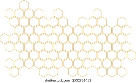 El patrón de panal de abeja naranja de contorno abstracto se puede usar como fondo.