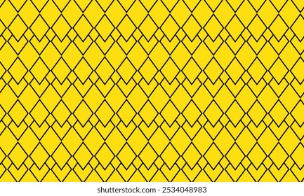 El patrón abstracto del rombo del contorno en el fondo amarillo se puede utilizar.