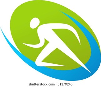 Abstract outline of a runner