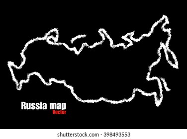Abstract outline of Russia map - vector illustration