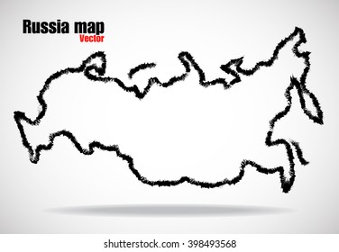 Abstract outline of Russia map - vector illustration