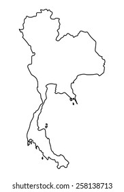 Abstract Outline Of Thailand Map 