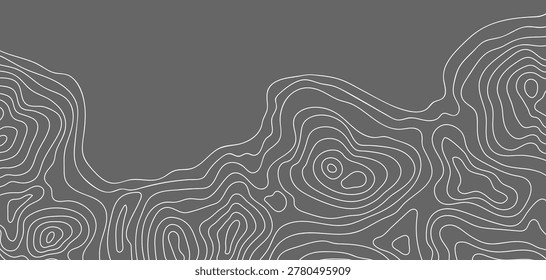 Abstract outline topographic contour map. Landscape geodesy topography map. Background with contour landscape.