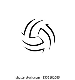 Abstract outline volleyball sybmol isolated on white background