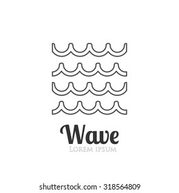 Abstract outline wavy icon. Company logo or presentations. Vector illustration