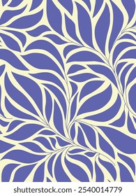 Abstractas delineado deja un patrón sin fisuras. Diseño de contorno dibujado a mano para tela, impresión, cubierta, Anuncio e invitación. Fondo de pantalla de lujo de estilo minimalista con hojas botánicas