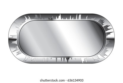 Abstract oval background with a silver frame, with space for your text. Vector illustration.