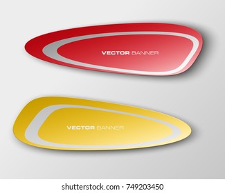 abstract oval banner set. The elliptical form as two advertising poster. The flat banner image. Advertising Design shape. label banner tag.