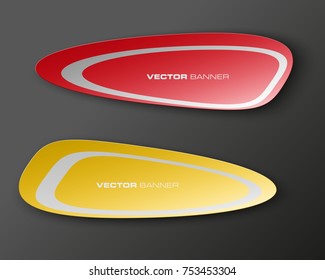 abstract oval banner set. The elliptical form as two advertising poster. The flat banner image. Advertising Design shape. label banner tag.