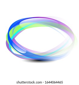 Abstract oval blue, green, and purple frame shaped background. Vector illustration