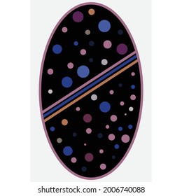Abstraktes Oval mit Kreise und Linien, Vektorgrafik