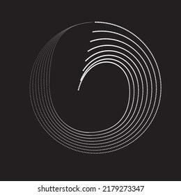 Abstract oval dotted Lines Background with geometric circles . Vector rotating ellipse Line Design . Poster template . Concentric circles logo .Minimal art 