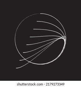 Resumen de líneas punteadas ovaladas Fondo con círculos geométricos . Diseño de líneas de elipse giratoria vectorial. Plantilla de póster . Logo de círculos concéntricos .Arte mínimo 