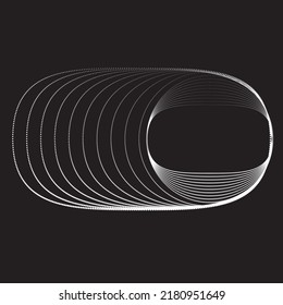 Abstract oval dotted Lines Background with geometric circles . Vector rotating ellipse Line Design . Poster template . Concentric circles logo .Minimal art 