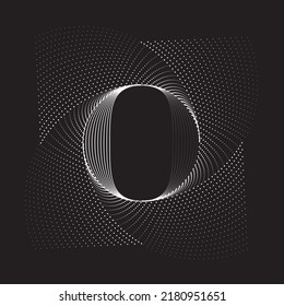 Abstract oval dotted Lines Background with geometric circles . Vector rotating ellipse Line Design . Poster template . Concentric circles logo .Minimal art 
