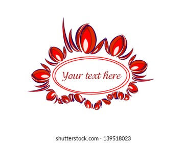 Abstract oval floral frame